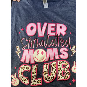 Gildan Graphic T-Shirt Blue/Pink Size XL